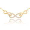 14k Gold Triple Infinity Necklace with Diamonds