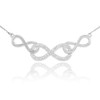 14k White Gold Triple Infinity Necklace with Diamonds