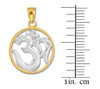 Two-Tone Gold Om Symbol Charm Pendant Necklace