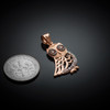 Rose Gold Owl Pendant Necklace with Diamonds