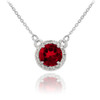 14k White Gold Diamond Ruby Necklace