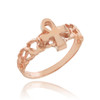 Rose Gold Ankh Cross Nugget Knuckle Ring