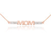 14k Two-Tone Rose Gold Diamond MOM Necklace