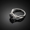 Solid White Gold Black Diamond Infinity Ring