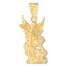 Polished Gold St. Michael Pendant Necklace