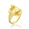 Gold Horse Saddle Ring