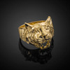 Unisex Gold Diamond Cut Tiger Ring