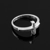 Solid White Gold Sideways Cross Ring