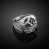 Sterling Silver Horse Head with Horseshoe Ring