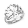 White Gold Lotus Flower Ring