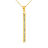 14k Gold Vertical Diamond Bar Necklace