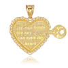 2pc Gold "Key of my Heart" Detachable Pendant