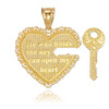 2pc Gold "Key of my Heart" Detachable Pendant