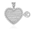 2pc White Gold "Key of my Heart" Deatchable Pendant