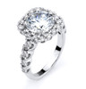 Sterling Silver CZ Halo Engagement Ring