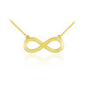 14K Polished Solid Gold Infinity Pendant Necklace