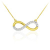 14K Gold Infinity Polished Pendant Necklace with CZ
