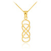 14K Gold Vertical Infinity Double Knot Pendant Necklace