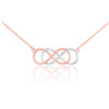 14K Two-Tone Rose Gold Double Knot Infinity Necklace