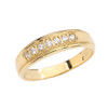 Diamond Wedding Band For Men in Yellow Gold
