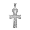 Diamond White Gold Ankh Cross Pendant Necklace