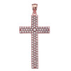 3 Carat Cubic Zirconia Rose Gold Cross Pendant Necklace