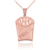 Rose Gold French Fries Pendant Necklace