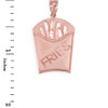 Rose Gold French Fries Pendant Necklace