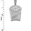 Sterling Silver French Fries Pendant Necklace