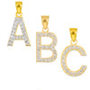 Gold Letter "A" Initial Diamond Monogram Pendant Necklace