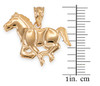 Yellow Gold Running Horse Pendant Necklace