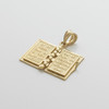 Yellow Gold 3D Spanish Bible Pendant Necklace