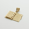 Yellow Gold 3D Spanish Bible Pendant Necklace