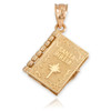 Yellow Gold 3D Spanish Bible Pendant Necklace