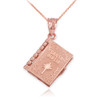 Rose Gold 3D Spanish Bible Pendant Necklace