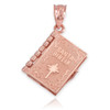 Rose Gold 3D Spanish Bible Pendant Necklace