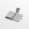 Sterling Silver 3D Spanish Bible Pendant Necklace