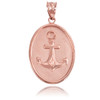 Rose Gold Anchor Pendant Necklace