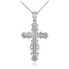 White Gold Latin Fancy Cross Pendant Necklace