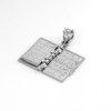 Sterling Silver 3D English Bible Pendant Necklace