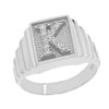 White Gold Diamond Initial K Ring