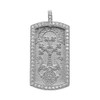 Armenian Cross "Khachkar" Diamond White Gold Dog Tag Pendant Necklace