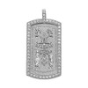 Eastern Orthodox Cross Diamond White Gold Dog Tag Pendant Necklace