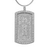 Celtic Cross Trinity Knot  Diamond White Gold Dog Tag Pendant Necklace