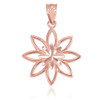 Rose Gold Polished Daisy Pendant Necklace