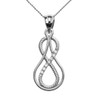 Infinity Diamond White Gold Rope Pendant Necklace
