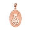 Rose Gold Medium Sacred Heart Of Jesus Pendant Necklace