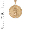 Yellow Gold St Jude Diamond Medal Pendant Necklace