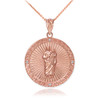 Rose Gold St Jude Diamond Medal Pendant Necklace