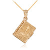 Yellow Gold 3D Armenian Bible Pendant Necklace
